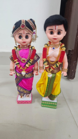 Iyengar Style Bride Groom Dolls 10"