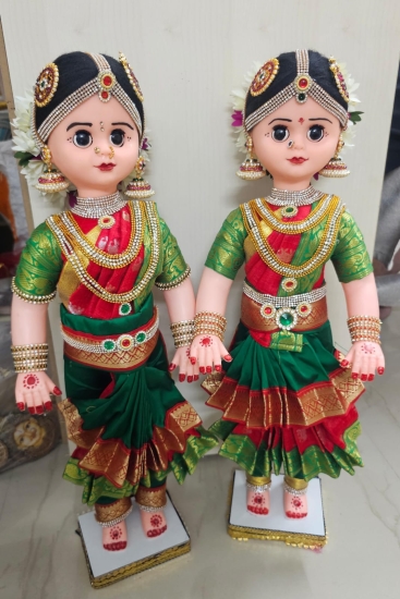 Welcome Dolls Decorated in Bharathanatyam Costume 